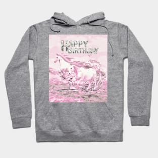 Angelic Horses Birthday Greeting Hoodie